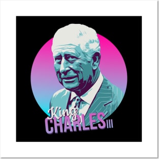 king charles retrowave Posters and Art